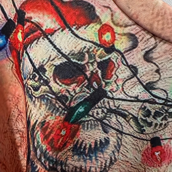 Men’s med Large Ugly Christmas’s Sweater Hairy Back Funny Holiday leg lamp Skull - Picture 5 of 8